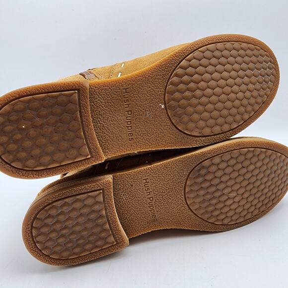 Hush Puppies Chardon Belt Suede Boots Booties Womens Size 7 Cognac Brown Western - Picture 11 of 12